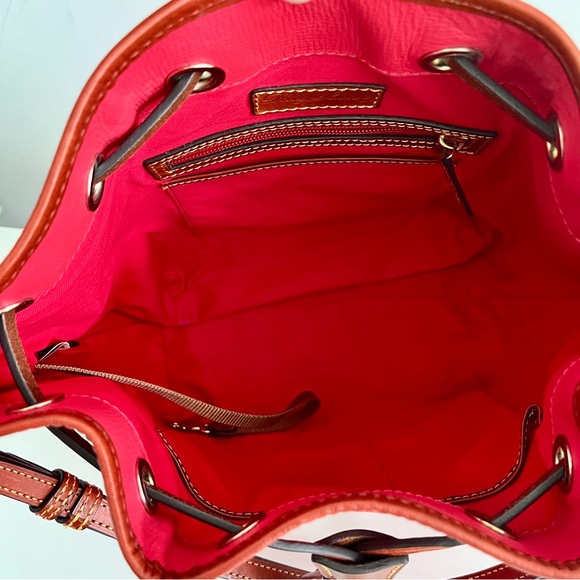 Dooney & Bourke Deep Coral Raspberry Leather Bucket Bag - Picture 7 of 10